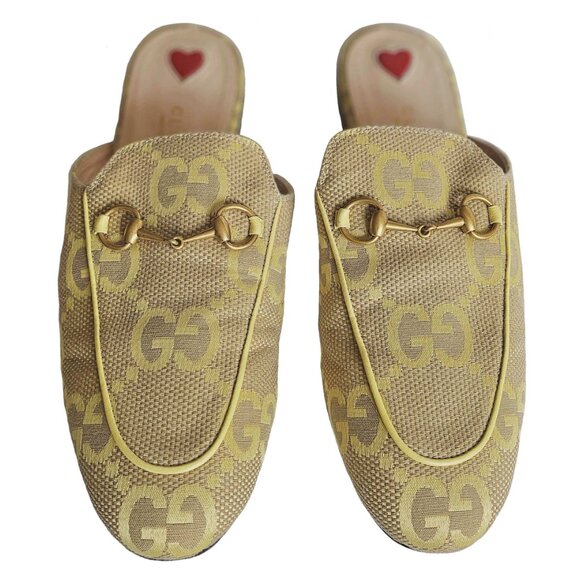 GUCCI YELLOW JUMBO GG PRINCETON SLIPPERS (38.5) - Picture 2 of 13